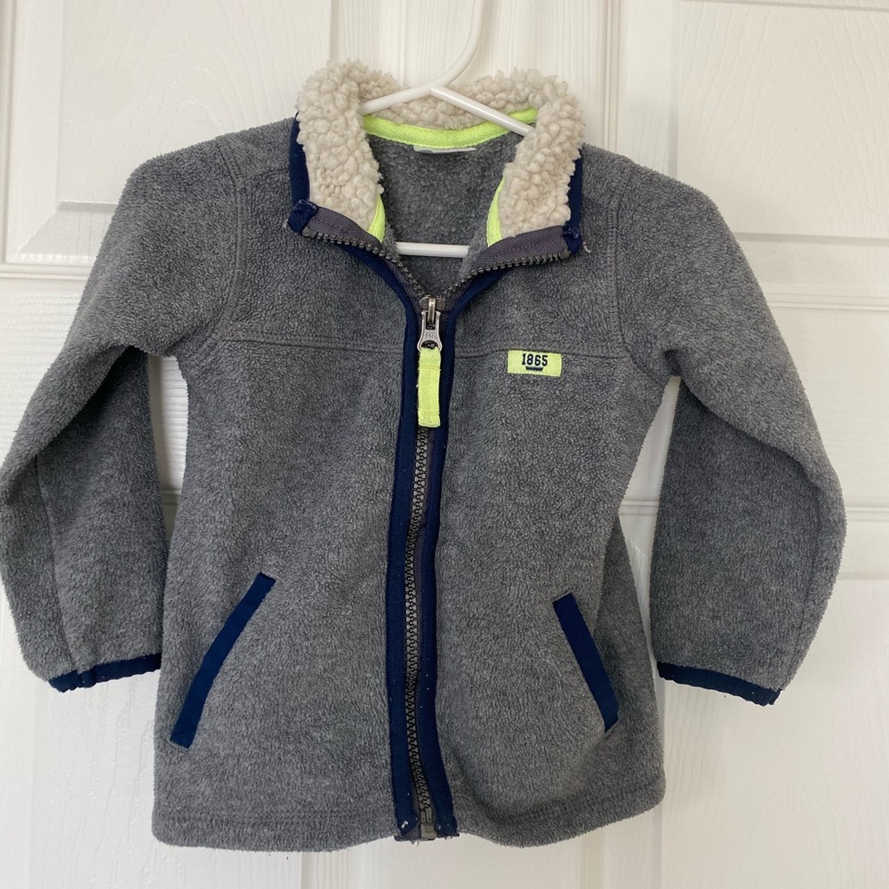 Carter's Gray Fleece Jacket with Neon Accents